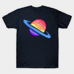 LGBTQIA+ Xenogender Pride Flag Planet T-Shirt